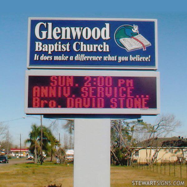 Church Sign for Glenwood Baptist Church