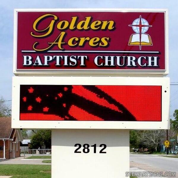 Church Sign for Golden Acres Baptist Church