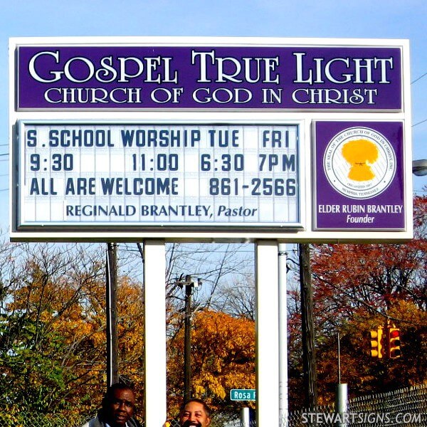 Church Sign for Gospel True Light Church of God in Christ