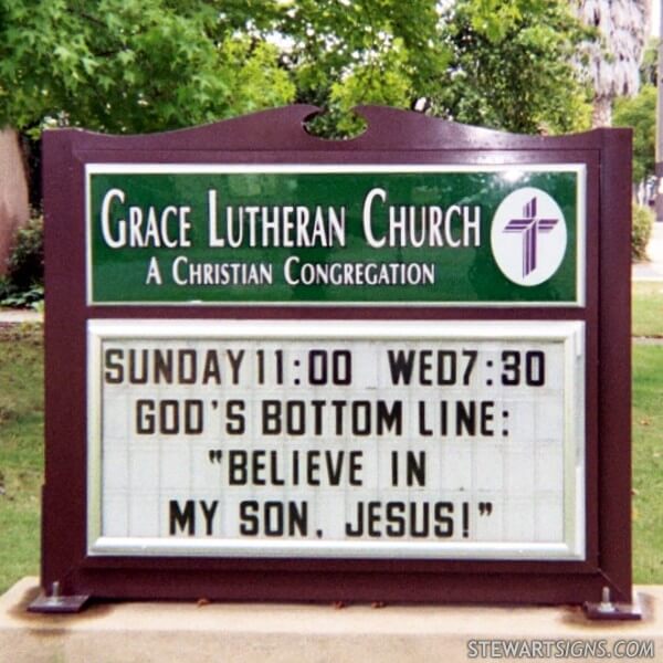 Church Sign for Grace Lutheran Church - Hayward, CA