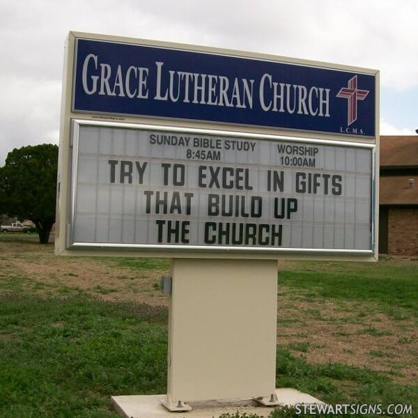 Church Sign for Grace Lutheran Church L. C. M. S.