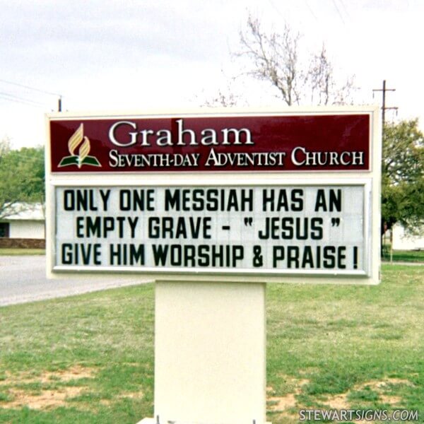 Church Sign for Graham Seventh-day Adventist Church