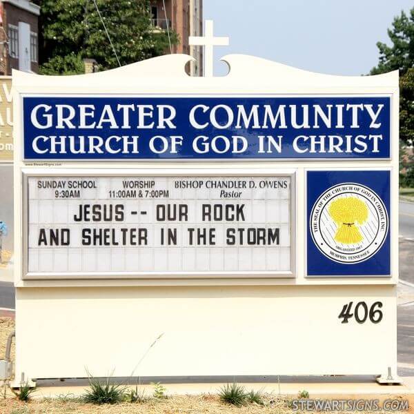 Church Sign for Greater Community Church of God in Christ