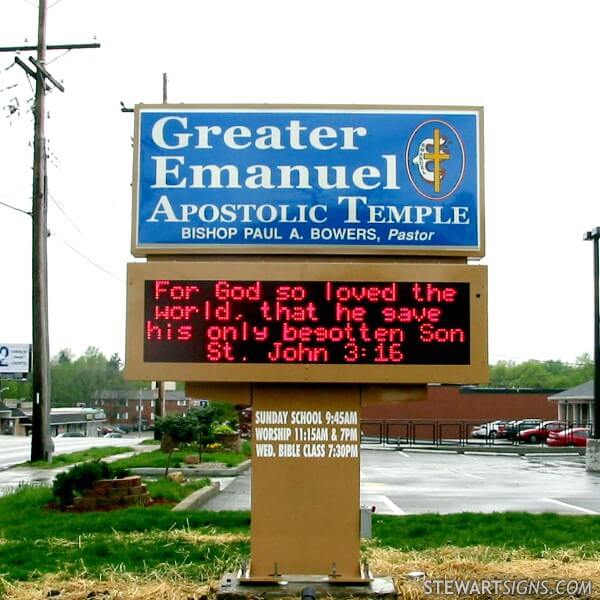 Church Sign for Greater Emanuel Apostolic Temple