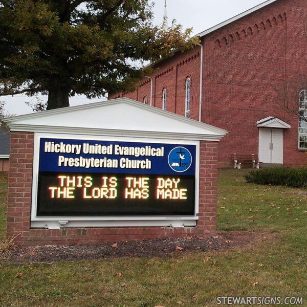 Church Sign for Hickory United Evangelical Presbyterian Church