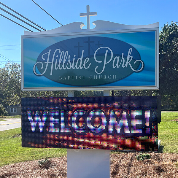 Church Sign for Hillside Park Baptist Church