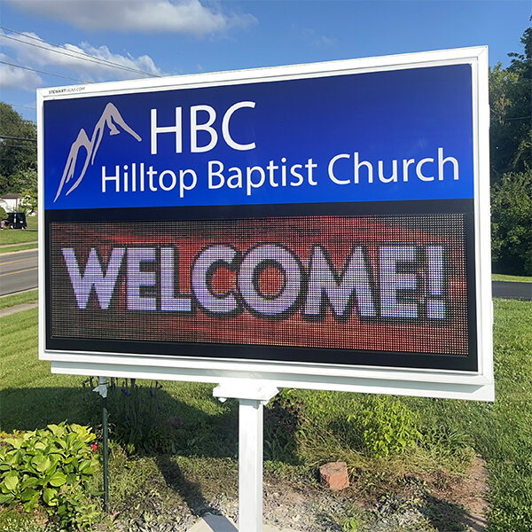 Church Sign for Hilltop Baptist Church