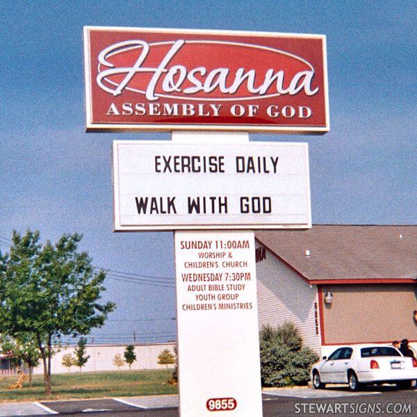 Church Sign for Hosanna Assembly of God