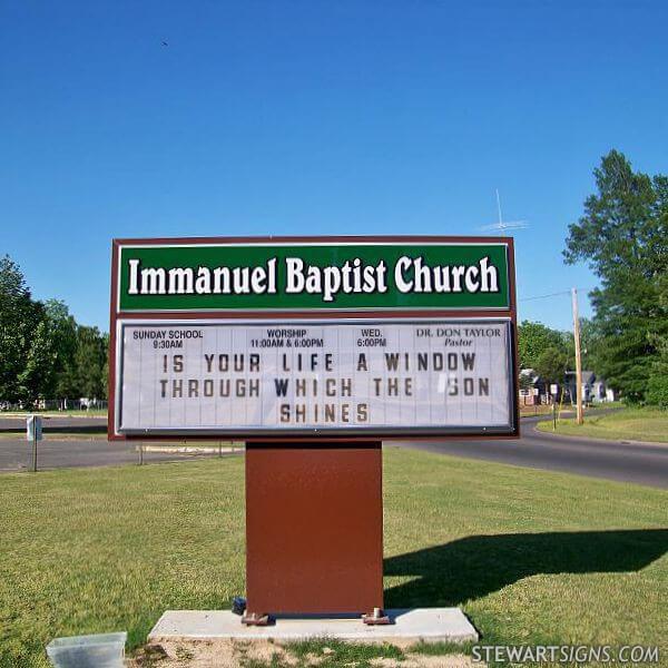 Church Sign for Immanuel Baptist Church