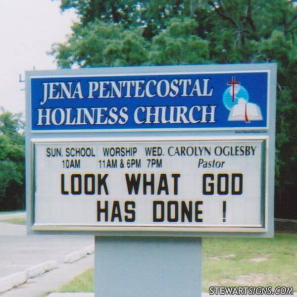 Church Sign for Jena Pentecostal Holiness Church