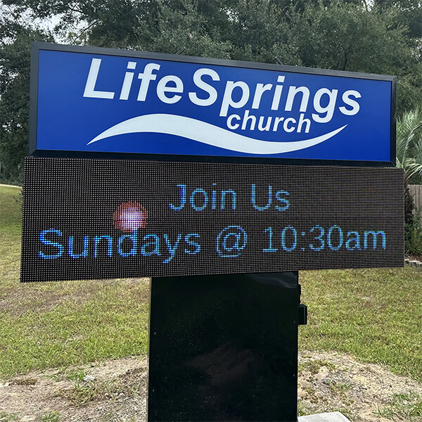 Church Sign for Life Springs Church