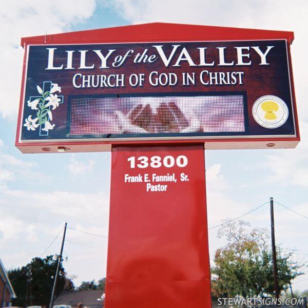 Church Sign for Lily of the Valley Church of God in Christ