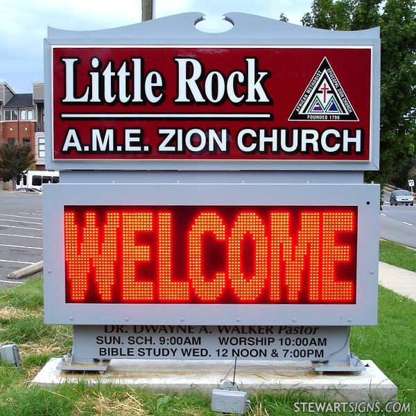 Church Sign for Little Rock African Methodist Episcopal Zion Church