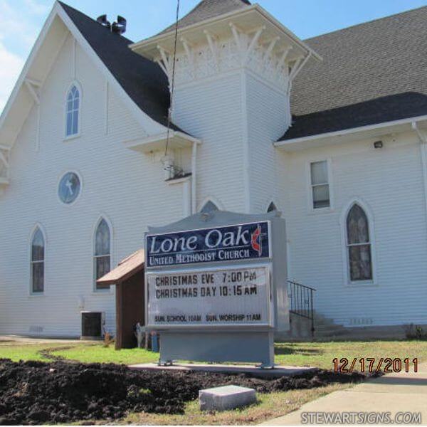 Church Sign for Lone Oak United Methodist Church