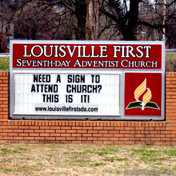 Church Sign for Louisville First Seventh-day Adventist Church