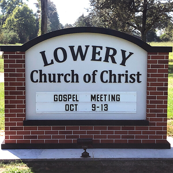 Church Sign for Lowery Church of Christ