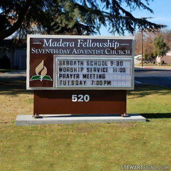 Church Sign for Madera Seventh-day Adventist