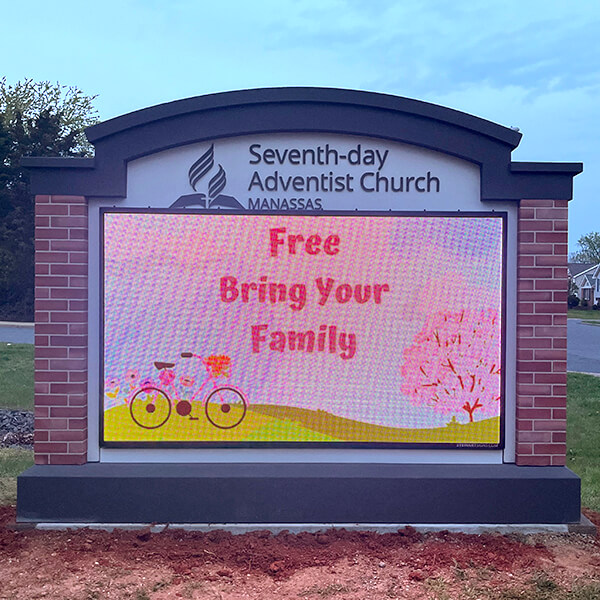 Church Sign for Seventh-day Adventist Church Manassas