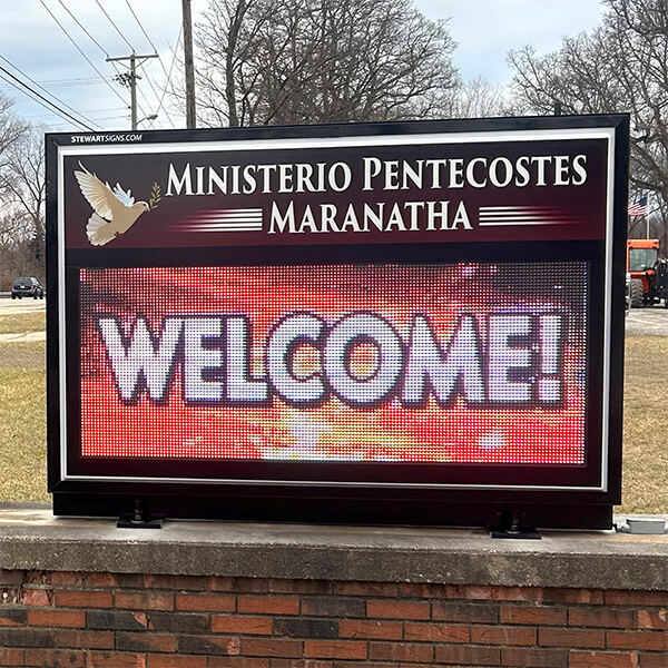 Church Sign for Ministerio Pentecostes Maranatha