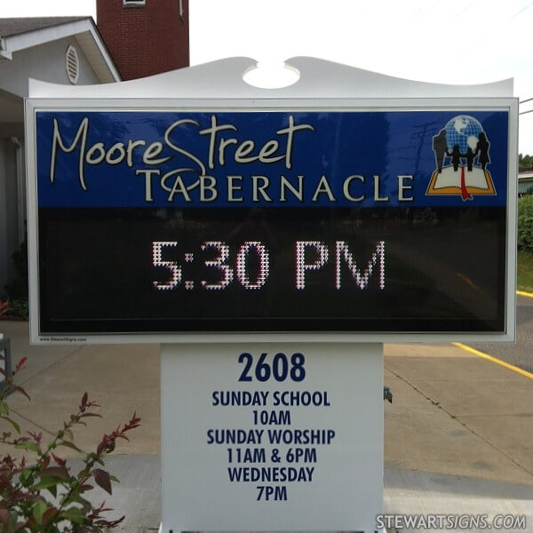 Church Sign for Moore Street Tabernacle