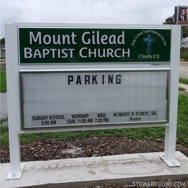 Church Sign for Mount Gilead Baptist Church