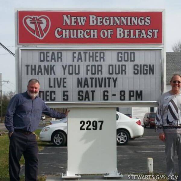 Church Sign for New Beginnings Church - Belfast