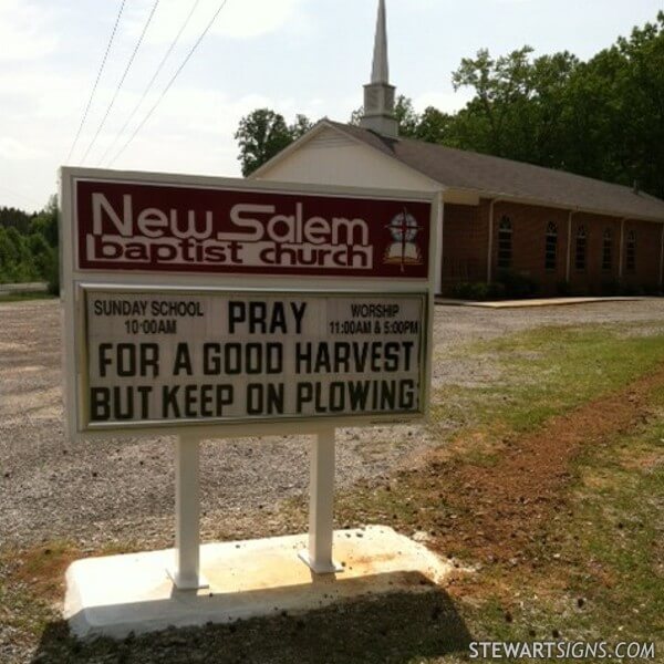 Church Sign for New Salem Baptist Church