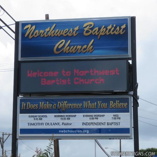 Church Sign for Northwest Independent Baptist Church