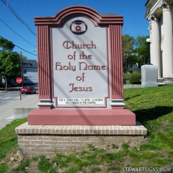 Church Sign for Holy Name of Jesus Catholic Church