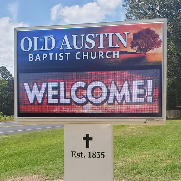 Church Sign for Old Austin Baptist Church