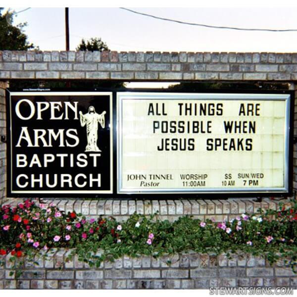 Church Sign for Open Arms Baptist Church