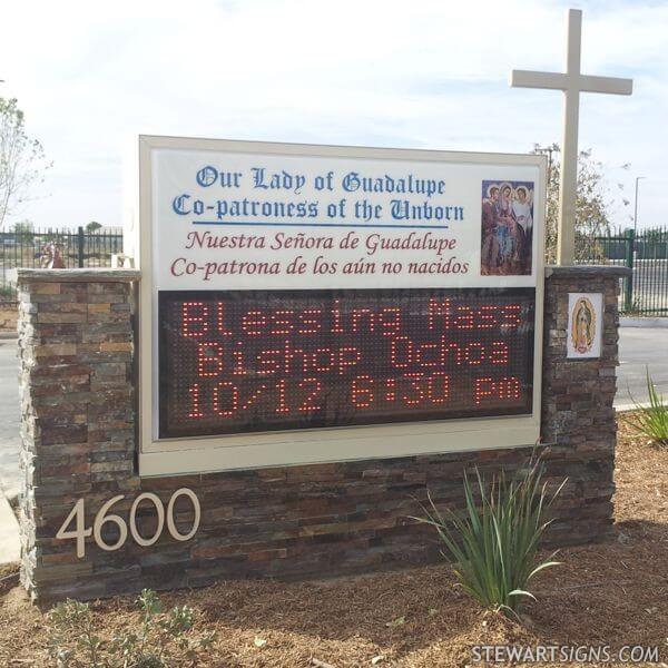 Church Sign for Our Lady of Guadalupe Church