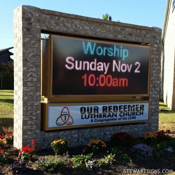 Church Sign for Our Redeemer Lutheran Church