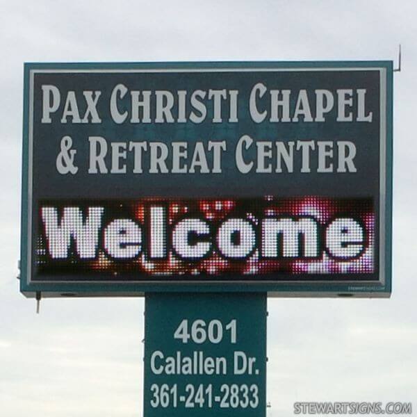 Church Sign for Pax Christi Chapel