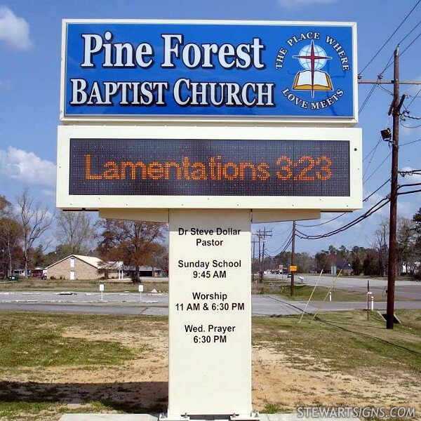 Church Sign for Pine Forest Baptist Church