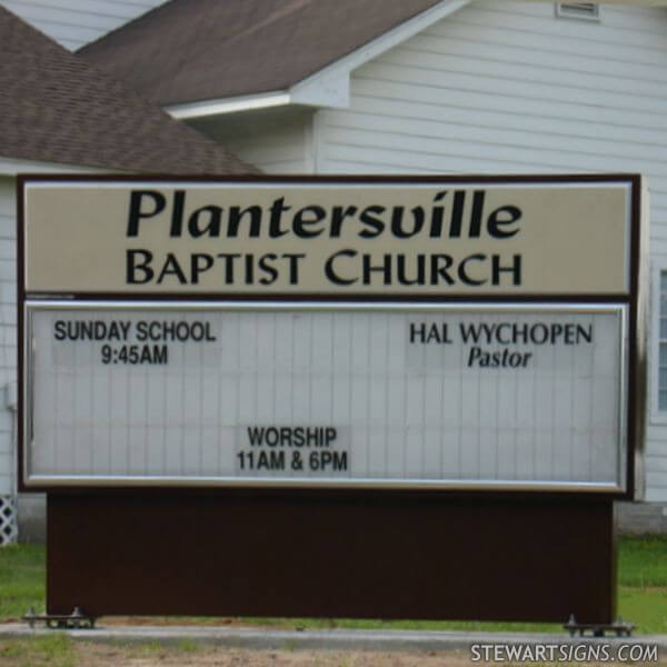 Church Sign for Plantersville Baptist Church