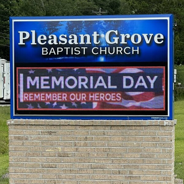 Church Sign for Pleasant Grove Baptist Church