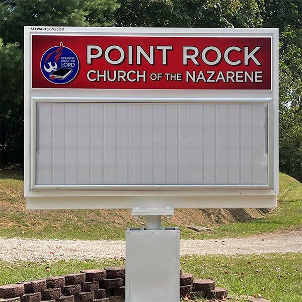 Church Sign for Point Rock Church