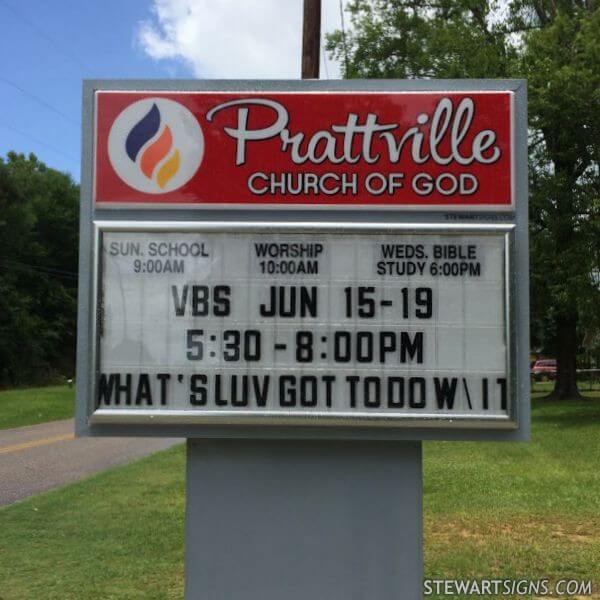 Church Sign for Prattville Church of God - Prattville, AL