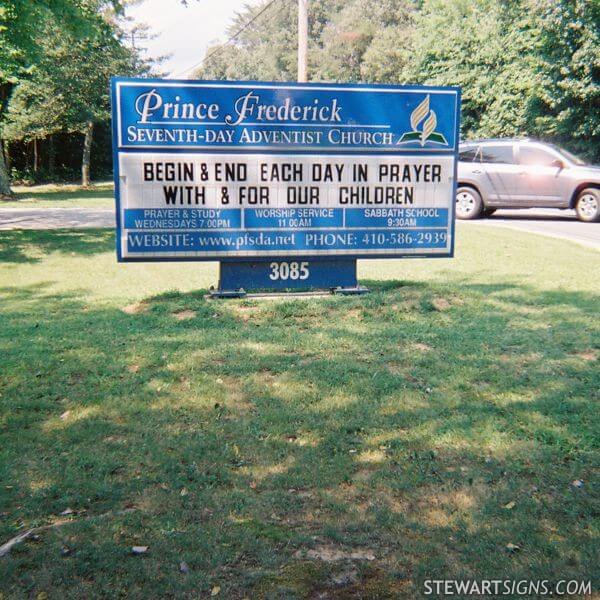 Church Sign for Prince Frederick Seventh-day Adventist Church