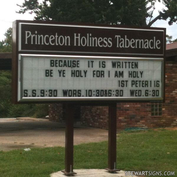 Church Sign for Princeton Holiness Tabernacle