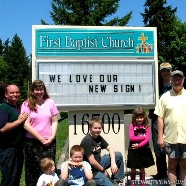 Church Sign for First Baptist Church of Redmond