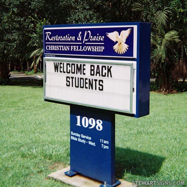 Church Sign for Restoration & Praise Christian Fellowship Center