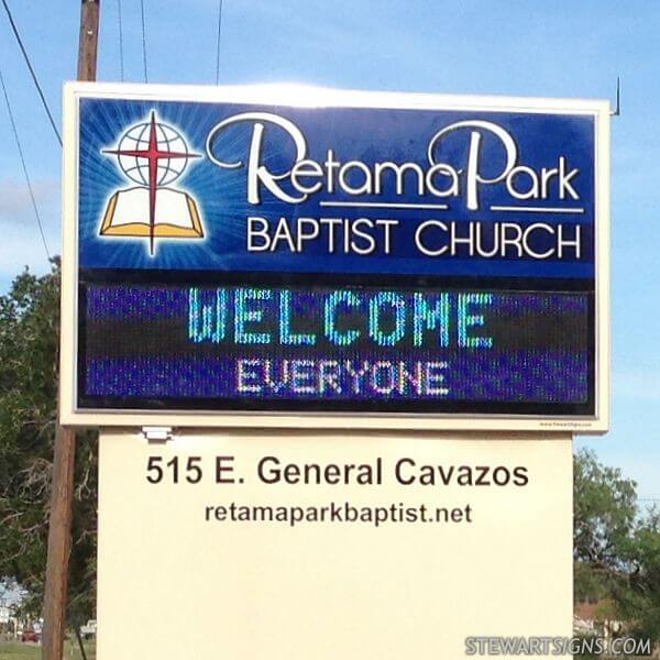 Church Sign for Retama Park Baptist Church