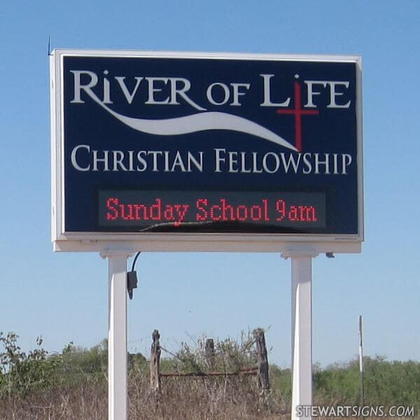 Church Sign for River of Life Christian Fellowship