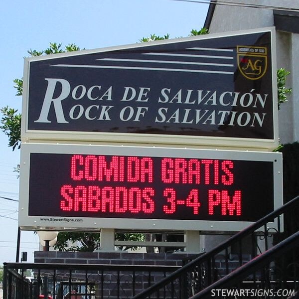 Church Sign for Roca De Salvacion / Rock of Salvation Church