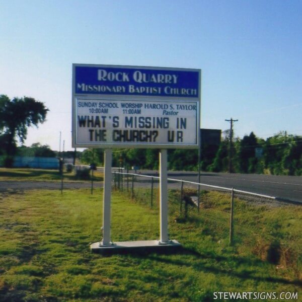 Church Sign for Rock Quarry Missionary Baptist Church