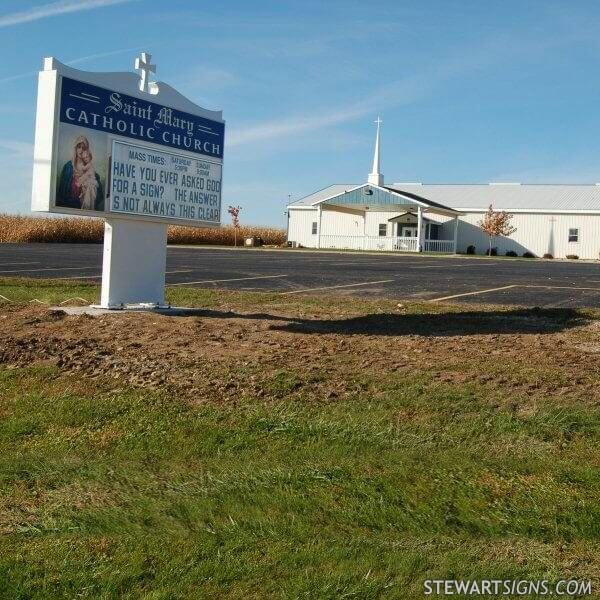 Church Sign for Saint Mary's Catholic Church