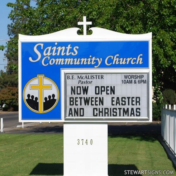 Church Sign for Saints Community Church of God in Christ