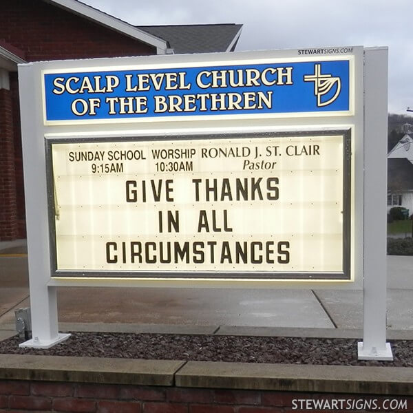 Church Sign for Scalp Level Church of the Brethren